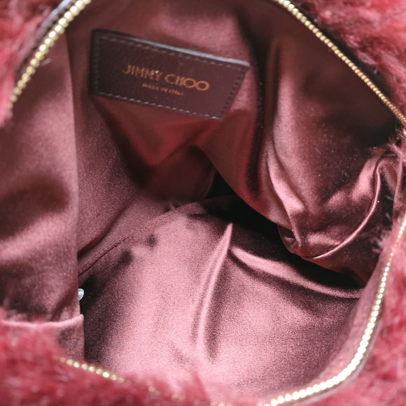 Jimmy Choo Hand Bag Red Fur #76909J14 - Picture 8 of 9